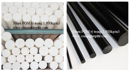 Nhựa POM cây tròn trắng và đen D140-d170mmxL1000mm